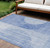 8' X 10' Denim Blue And Sky Blue Geometric Washable Indoor Outdoor Area Rug