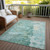 10' X 14' Emerald Abstract Washable Indoor Outdoor Area Rug
