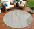 8' Taupe Beige And Ivory Round Striped Washable Indoor Outdoor Area Rug