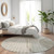 8' Taupe Beige And Ivory Round Striped Washable Indoor Outdoor Area Rug