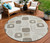 8' Beige Taupe And Tan Round Geometric Washable Indoor Outdoor Area Rug - Beige, Taupe, Tan