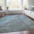 8' X 10' Blue And Gray Abstract Washable Indoor Outdoor Area Rug - Blue, Gray