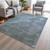8' X 10' Blue And Gray Abstract Washable Indoor Outdoor Area Rug - Blue, Gray