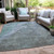 8' X 10' Blue And Gray Abstract Washable Indoor Outdoor Area Rug - Blue, Gray