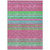 9' X 12' Blush Lime Green And Teal Blue Striped Washable Indoor Outdoor Area Rug