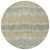 8' Beige Brown And Gray Round Striped Washable Indoor Outdoor Area Rug