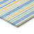 8' X 8' Blue Yellow and Green Round Striped Washable Non Skid Indoor Outdoor Area Rug