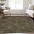 9' X 12' Brown And Beige Floral Washable Indoor Outdoor Area Rug
