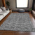 8' X 10' Gray Charcoal And Silver Geometric Washable Indoor Outdoor Area Rug - 608219250713