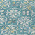 8' Teal Blue Gray And Gold Round Floral Washable Indoor Outdoor Area Rug