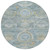 8' Blue And Gold Round Medallion Washable Indoor Outdoor Area Rug