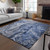 10' X 14' Denim Blue And Navy Blue Abstract Washable Indoor Outdoor Area Rug