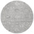 8' Gray And Silver Round Damask Washable Indoor Outdoor Area Rug