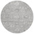 8' Gray And Silver Round Damask Washable Indoor Outdoor Area Rug