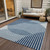 8' X 10' Blue And Ivory Geometric Washable Indoor Outdoor Area Rug Transitional Style - Blue, Ivory Color