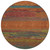 8' Terra Cotta Round Abstract Washable Indoor Outdoor Area Rug