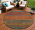8' Terra Cotta Round Abstract Washable Indoor Outdoor Area Rug