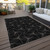 10' X 14' Black And Ivory Geometric Washable Indoor Outdoor Area Rug Transitional Style - Black, Ivory Color