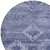 8' Navy Blue And Denim Blue Round Southwestern Washable Indoor Outdoor Area Rug - Navy Blue, Denim Blue