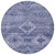 8' Navy Blue And Denim Blue Round Southwestern Washable Indoor Outdoor Area Rug - Navy Blue, Denim Blue