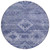 8' Navy Blue And Denim Blue Round Southwestern Washable Indoor Outdoor Area Rug - Navy Blue, Denim Blue