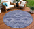 8' Navy Blue And Denim Blue Round Southwestern Washable Indoor Outdoor Area Rug - Navy Blue, Denim Blue