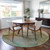 8' Teal Blue Round Abstract Washable Indoor Outdoor Area Rug
