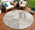 8' Ivory And Beige Round Geometric Washable Indoor Outdoor Area Rug Modern Style - Ivory, Beige Color