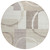 8' Ivory And Beige Round Geometric Washable Indoor Outdoor Area Rug Modern Style - Ivory, Beige Color