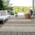 10' X 14' Brown And Beige Striped Washable Indoor Outdoor Area Rug