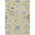 8' X 10' Yellow Lavender And Denim Blue Floral Washable Indoor Outdoor Area Rug