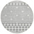 8' Gray And Ivory Round Geometric Washable Indoor Outdoor Area Rug Transitional Style - Gray, Ivory Color