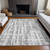 9' X 12' Gray Silver And Ivory Striped Washable Indoor Outdoor Area Rug