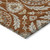 8' X 10' Orange Taupe And Gold Floral Washable Indoor Outdoor Area Rug