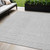 8' X 10' Silver And Ivory Geometric Washable Indoor Outdoor Area Rug Transitional Style - Silver, Ivory Color