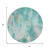 8' Teal Blue Peach And Ivory Round Abstract Washable Indoor Outdoor Area Rug