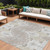 8' X 10' Ivory Beige And Taupe Ikat Washable Indoor Outdoor Area Rug