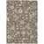 9' X 12' Chocolate Beige And Blue Floral Washable Indoor Outdoor Area Rug