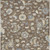 9' X 12' Chocolate Beige And Blue Floral Washable Indoor Outdoor Area Rug