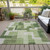 9' X 12' Artichoke Green And Ivory Abstract Washable Indoor Outdoor Area Rug - Artichoke Green, Ivory