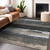 9' X 12' Black Abstract Washable Indoor Outdoor Area Rug