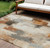 8' X 10' Ivory And Rust Abstract Washable Indoor Outdoor Area Rug