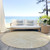 8' Gold And Beige Round Abstract Washable Indoor Outdoor Area Rug - Gold, Beige