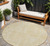 8' Gold And Beige Round Abstract Washable Indoor Outdoor Area Rug - Gold, Beige