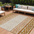 10' X 14' Orange Beige And Ivory Geometric Washable Indoor Outdoor Area Rug