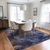 9' X 12' Blue Abstract Washable Non Skid Indoor Outdoor Area Rug