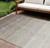 8' X 10' Brown And Ivory Ombre Washable Indoor Outdoor Area Rug