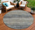 8' Granite Gray Round Striped Washable Indoor Outdoor Area Rug