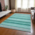 9' X 12' Aqua Striped Washable Indoor Outdoor Area Rug