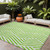 10' X 14' Lime Green and White Geometric Washable Non Skid Indoor Outdoor Area Rug